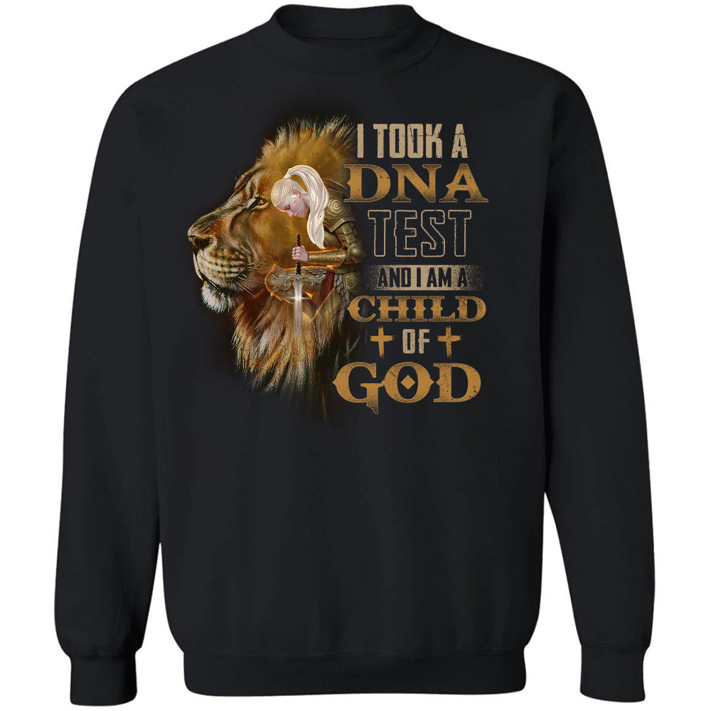 Female knight, Lion of Judah, I am a child of God - Jesus Black Apparel