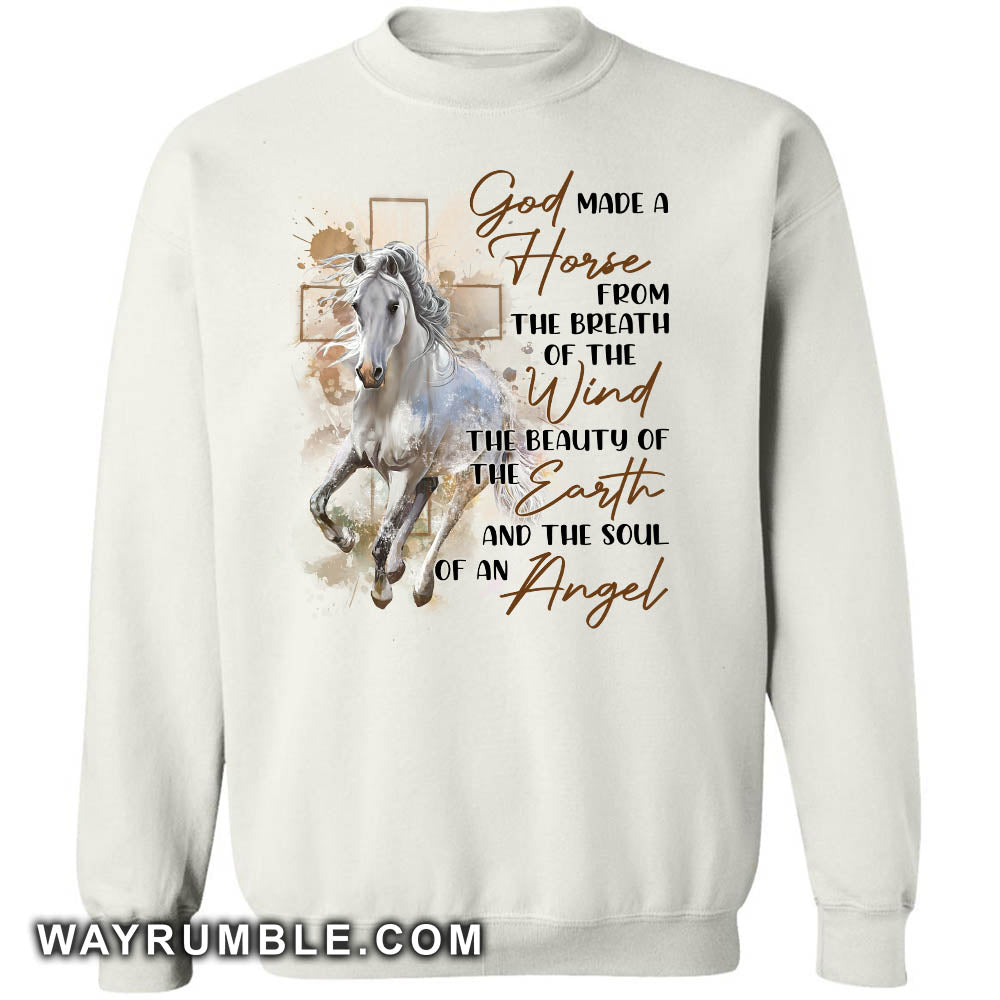 Running horse, White horse, God made a horse from the breath of the wind - Jesus White Apparel
