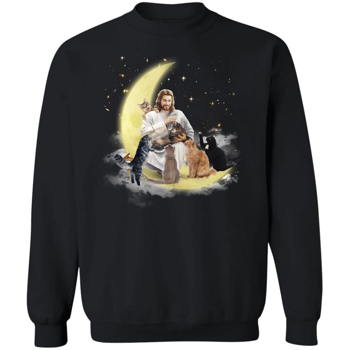 Jesus painting, Night sky, Jesus with cats - Jesus Apparel