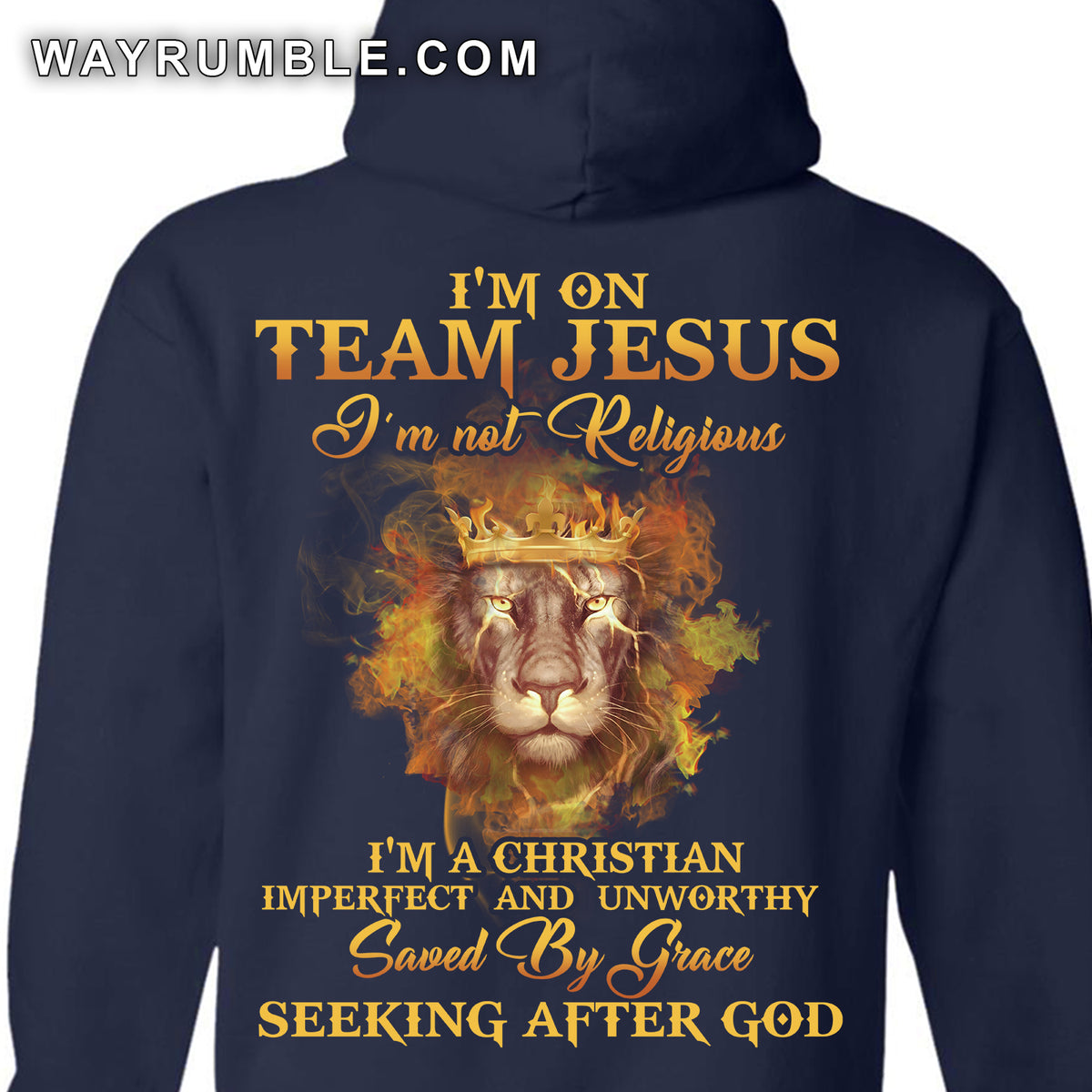 Lion king, Yellow fire, I&#39;m on team Jesus - Jesus Back-printed Apparel