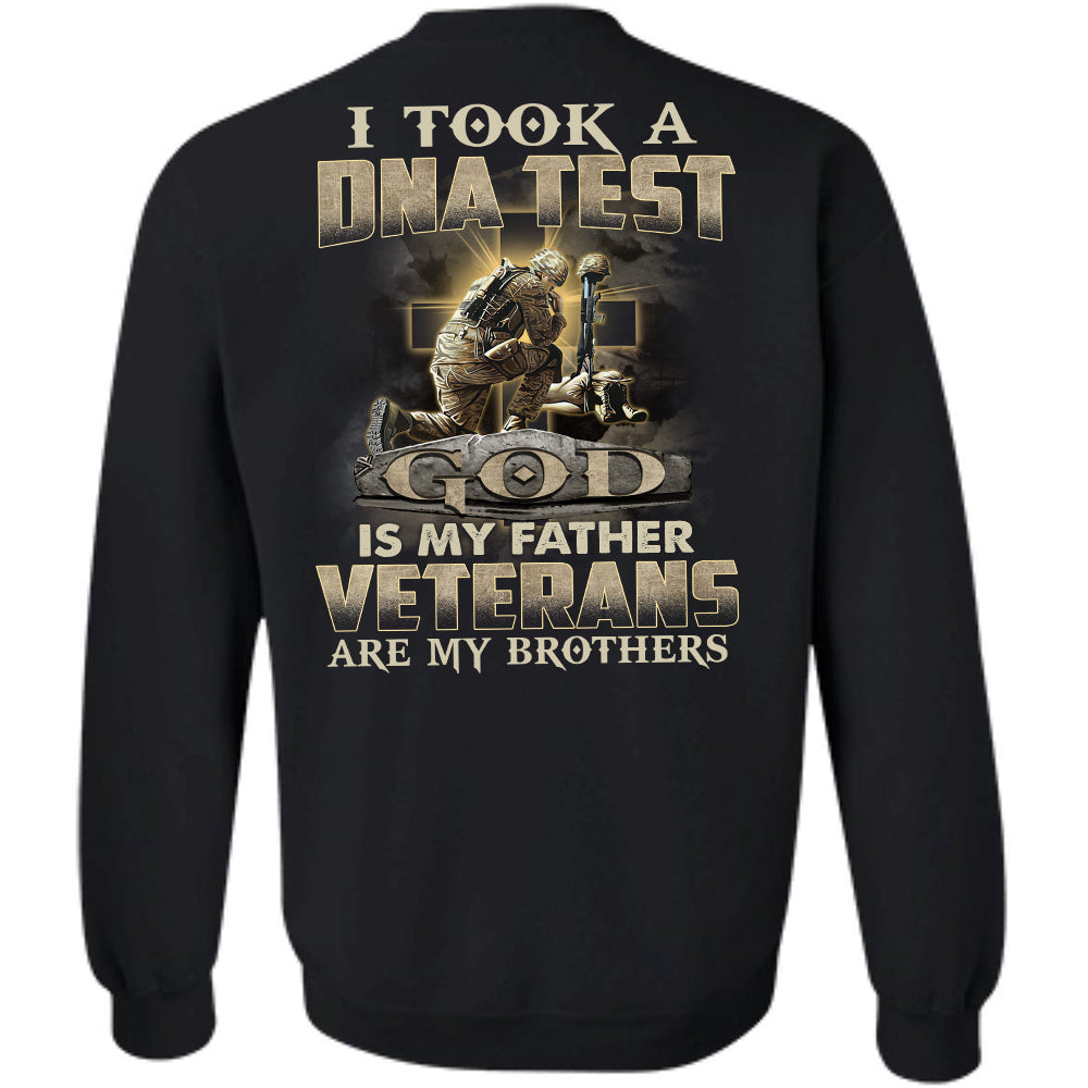 Jesus, awesome warrior, God is my father &amp; Veterans are my brothers Back-printed Apparel