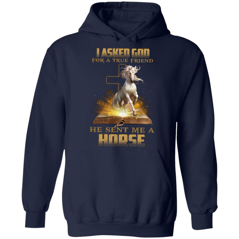 I asked God for a true friend, He sent me a Horse - Jesus, Horse Apparel