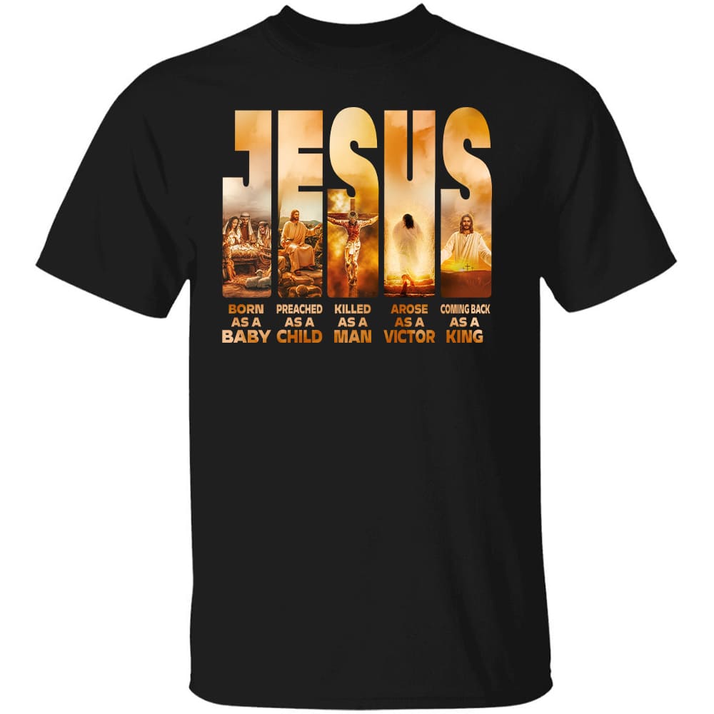 Jesus comes back as a King - Jesus painting Black Apparel