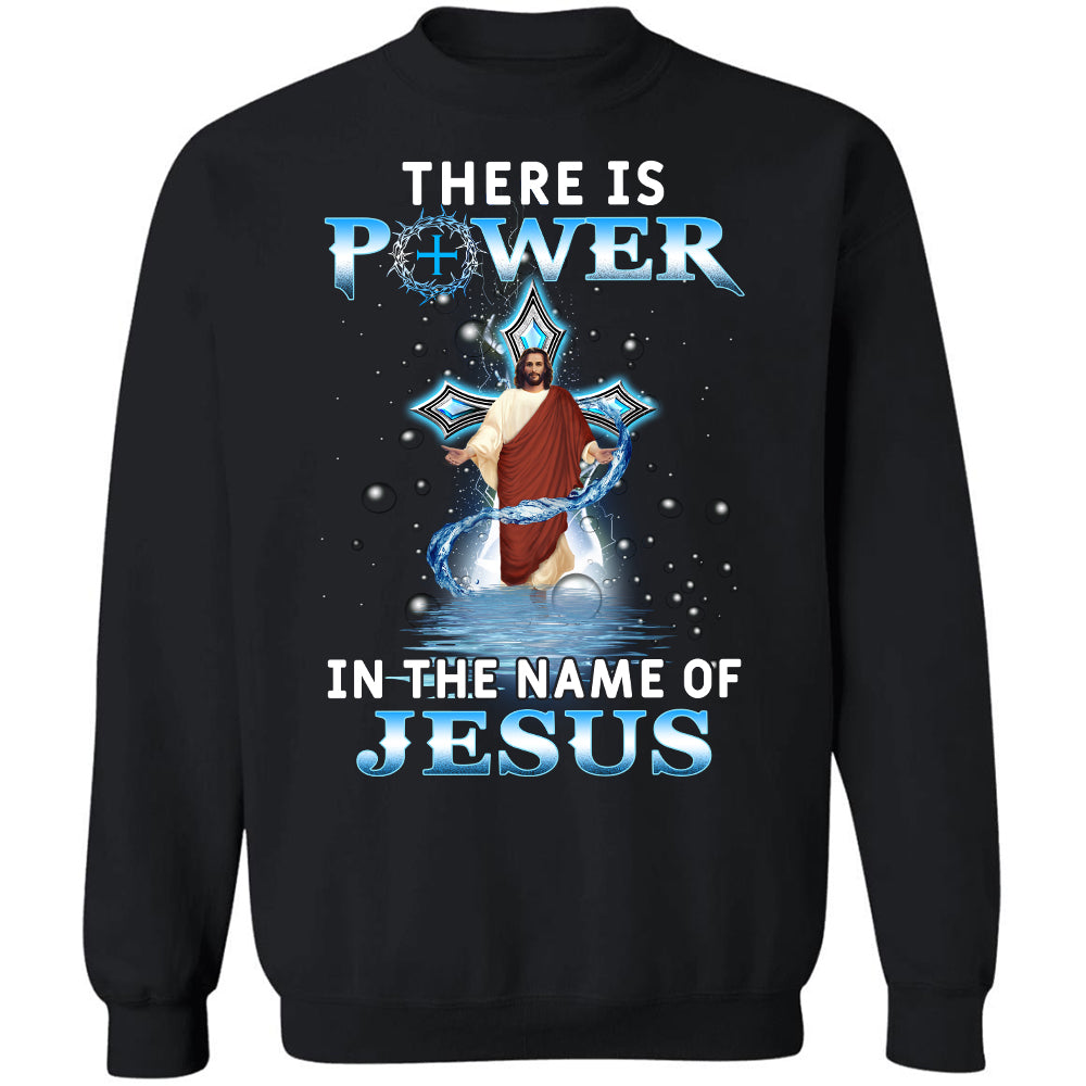 Jesus walks on water, There is power in the name of Jesus, The blue cross - Jesus Black Apparel