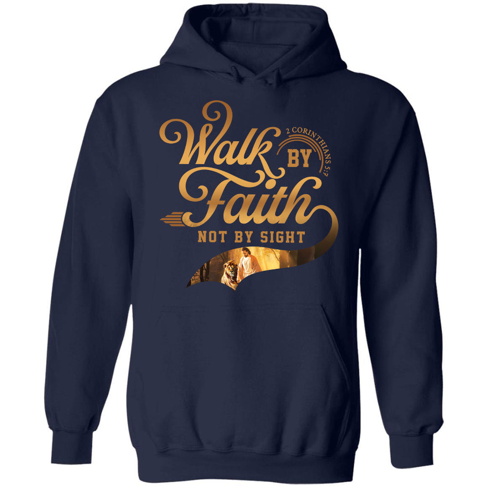 Walking with Jesus, Lion of Judah, Walk by faith, Not by sight - Jesus Black Apparel