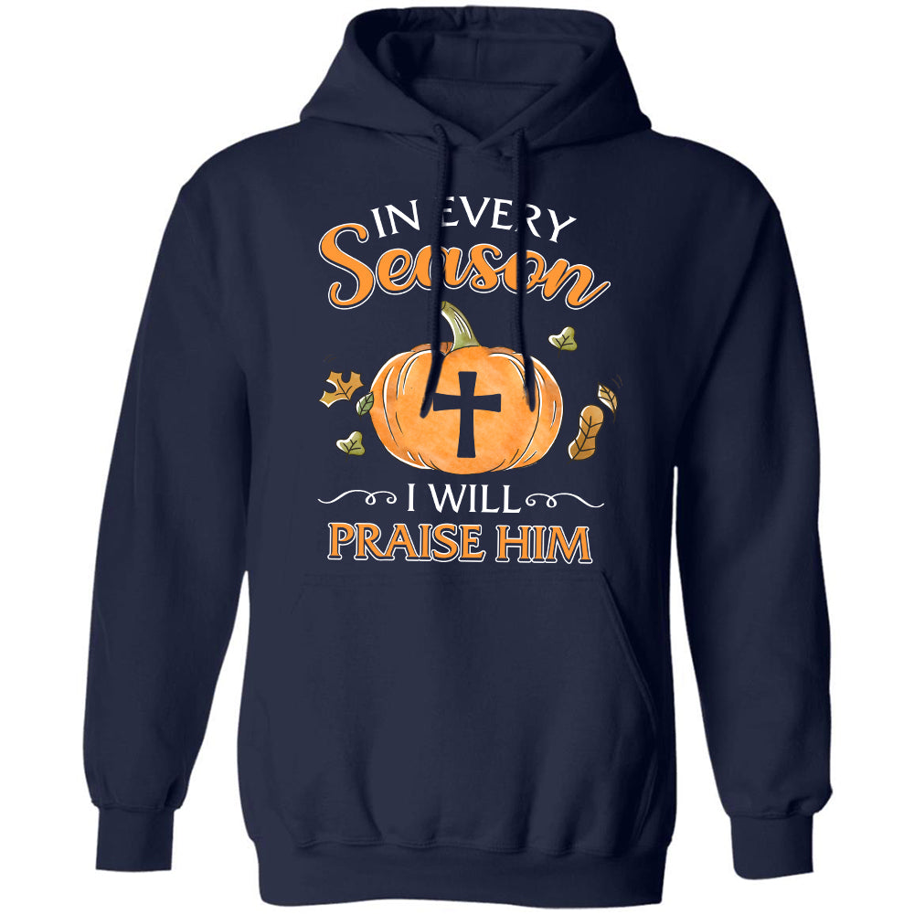 Jesus, Pumpkin, Cross - In every season I&#39;ll praise him Black Apparel