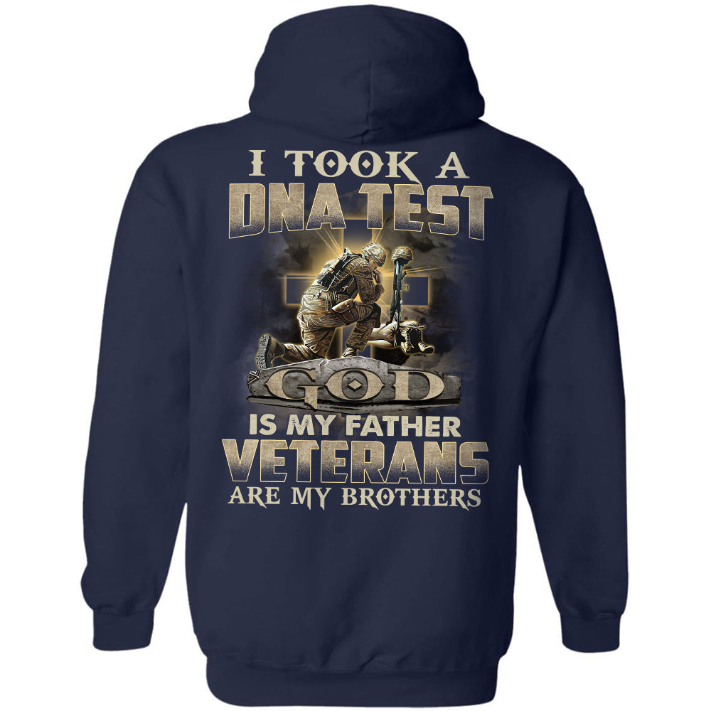 Jesus, awesome warrior, God is my father &amp; Veterans are my brothers Back-printed Apparel