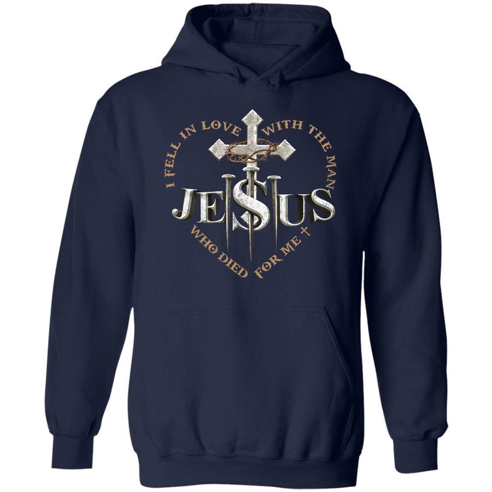 The iron cross, Crown of thorn, Heart shape, Jesus and three nails, I fall in love with the man who die for me - Jesus Black Apparel