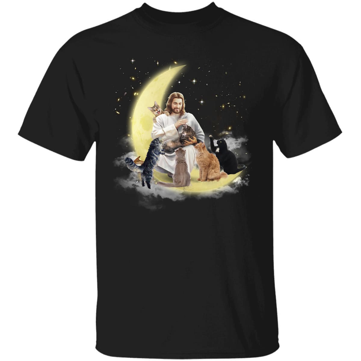 Jesus painting, Night sky, Jesus with cats - Jesus Apparel