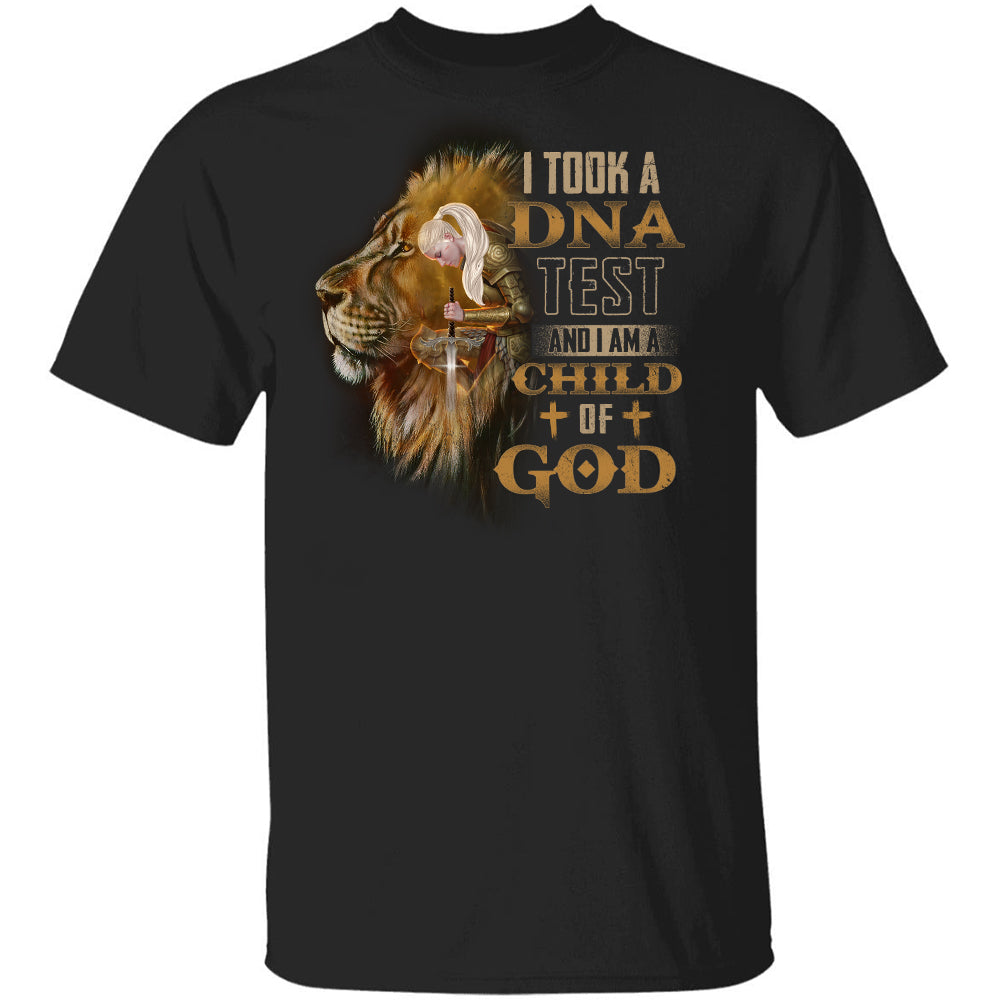 Female knight, Lion of Judah, I am a child of God - Jesus Black Apparel