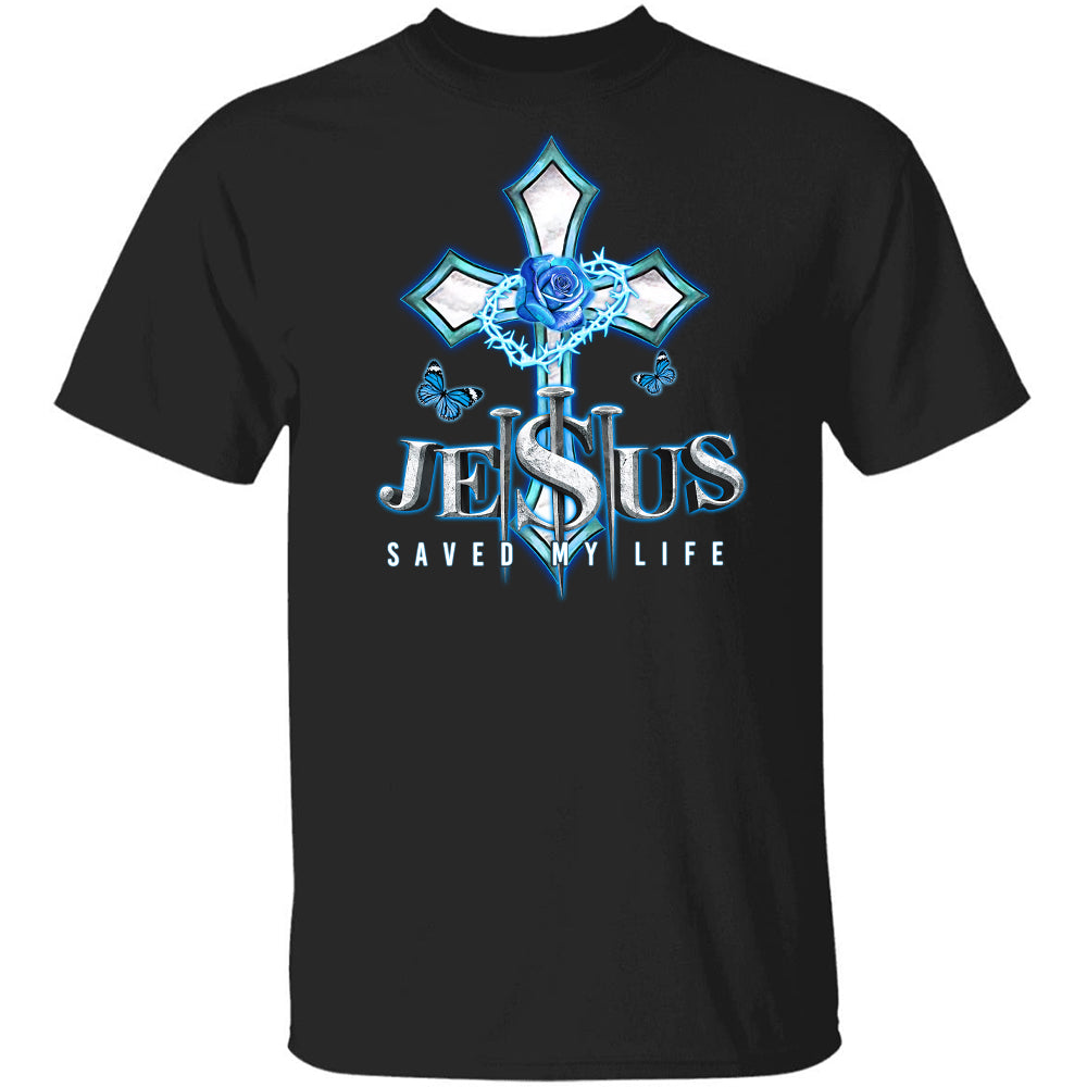 Jesus save my live, The three nails, Blue cross, Crown of thorn - Jesus Black Apparel