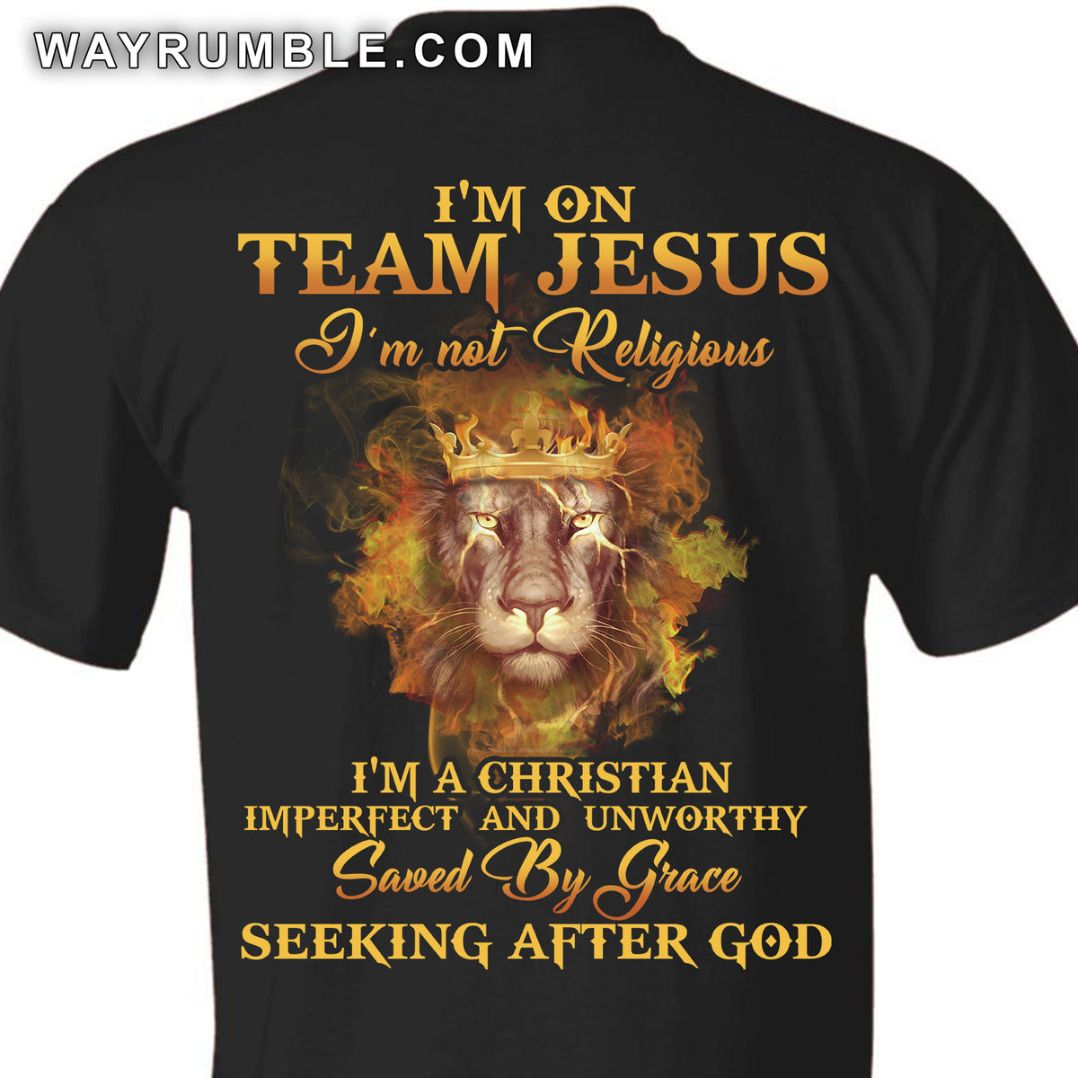 Lion king, Yellow fire, I&#39;m on team Jesus - Jesus Back-printed Apparel