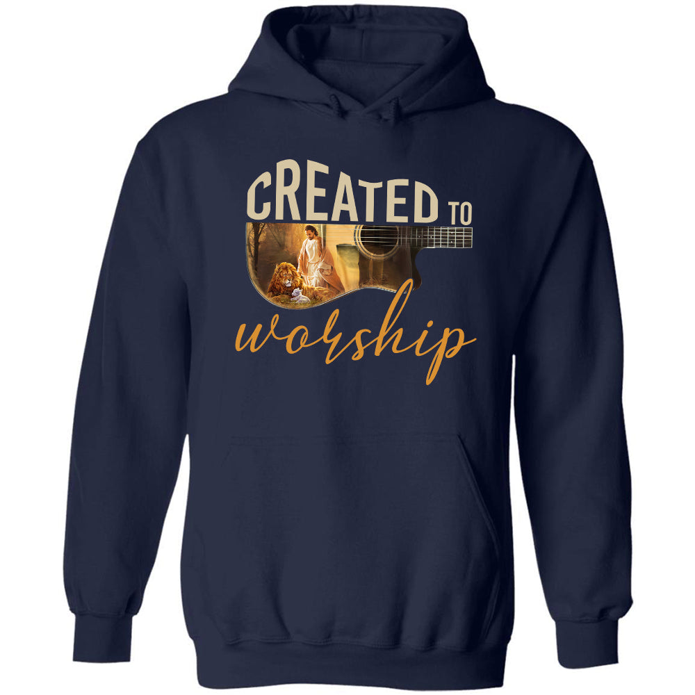 Wooden guitar, Lion king, Created to worship -  Jesus Apparel