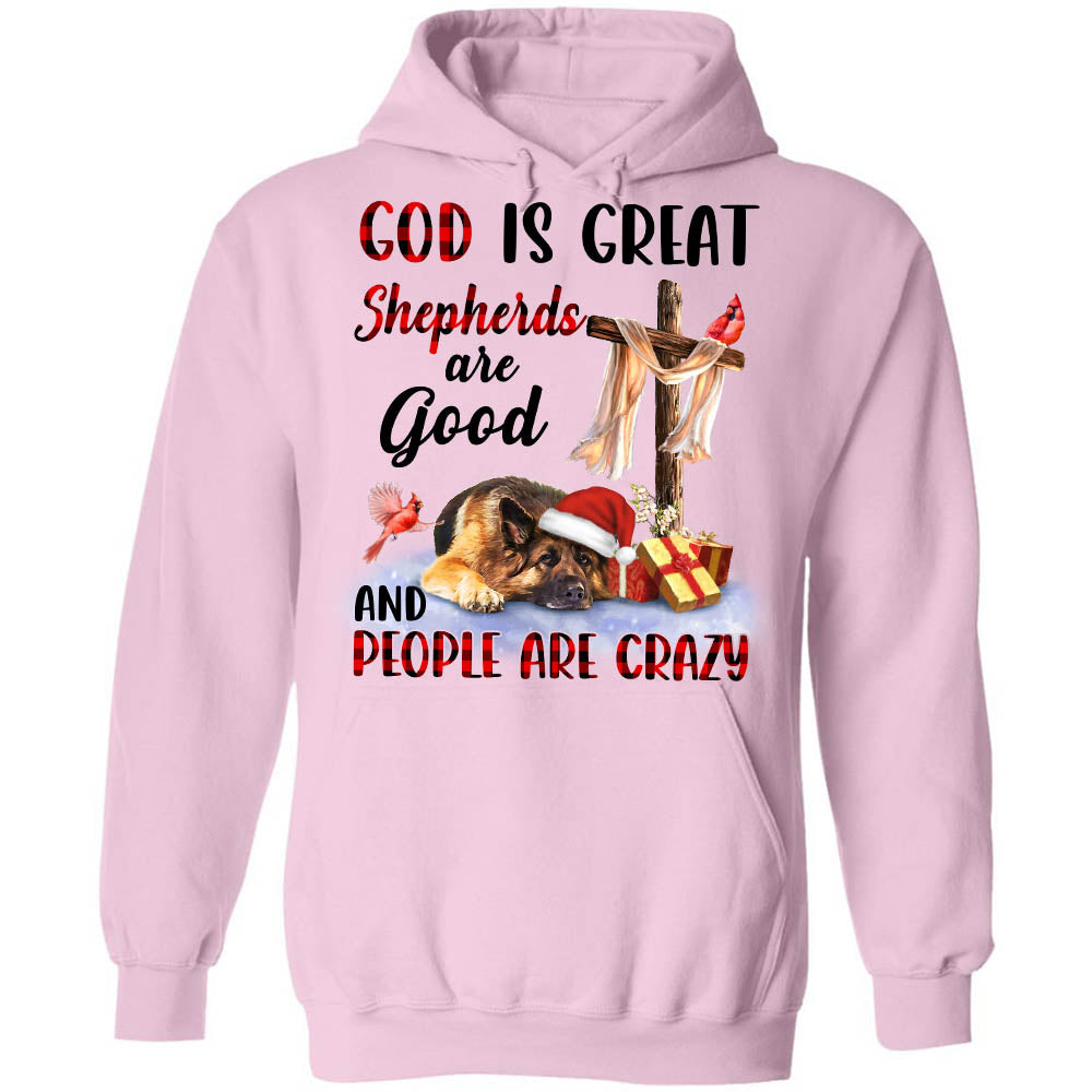 Old german shepherd dog, Christmas gift, God is great Shepherds are good - Jesus White Apparel