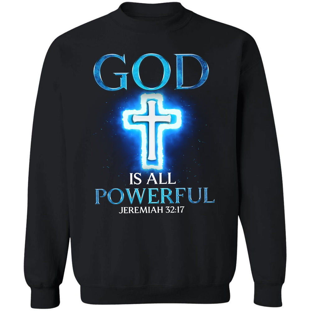 Cross light, Glowing cross, God is all powerful - Jesus Apparel