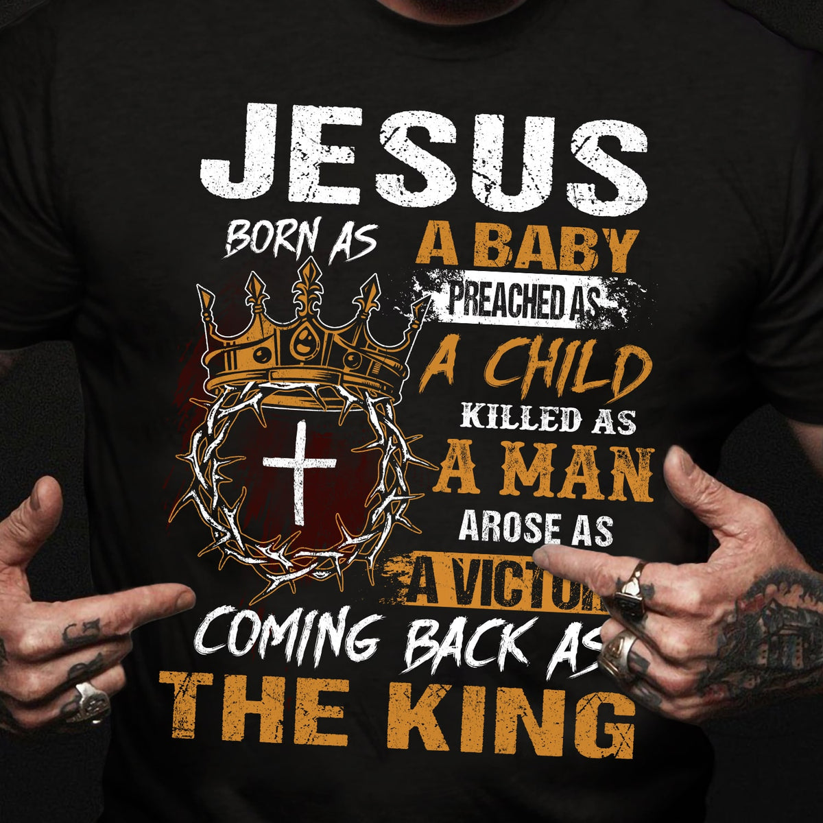 The king crown, Crown of thorn, Jesus coming back as the king - Jesus Black Apparel