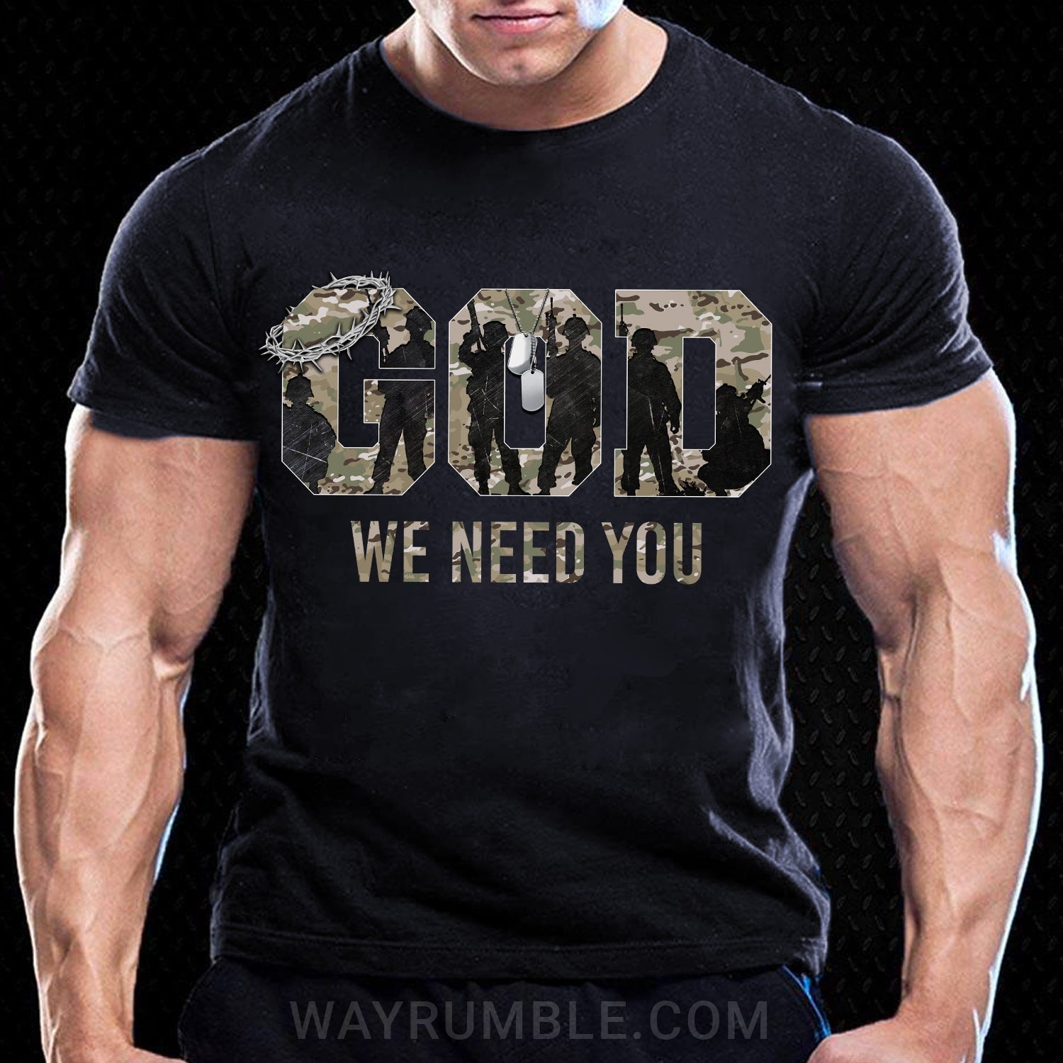 Jesus - The Soldiers - God We need you - Black Apparel