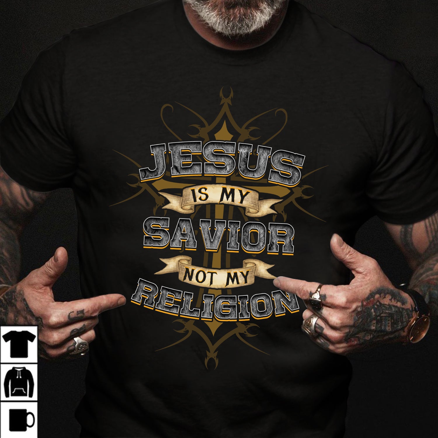 The amazing cross, Jesus is my savior, Not my religion - Jesus Black Apparel