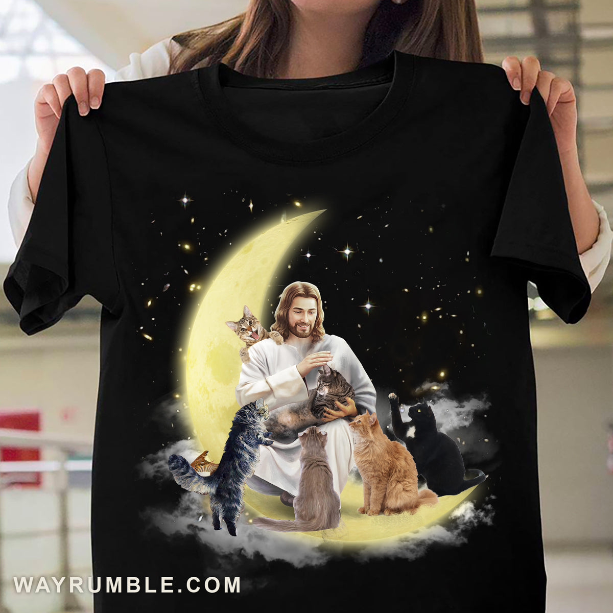 Jesus painting, Night sky, Jesus with cats - Jesus Black Apparel