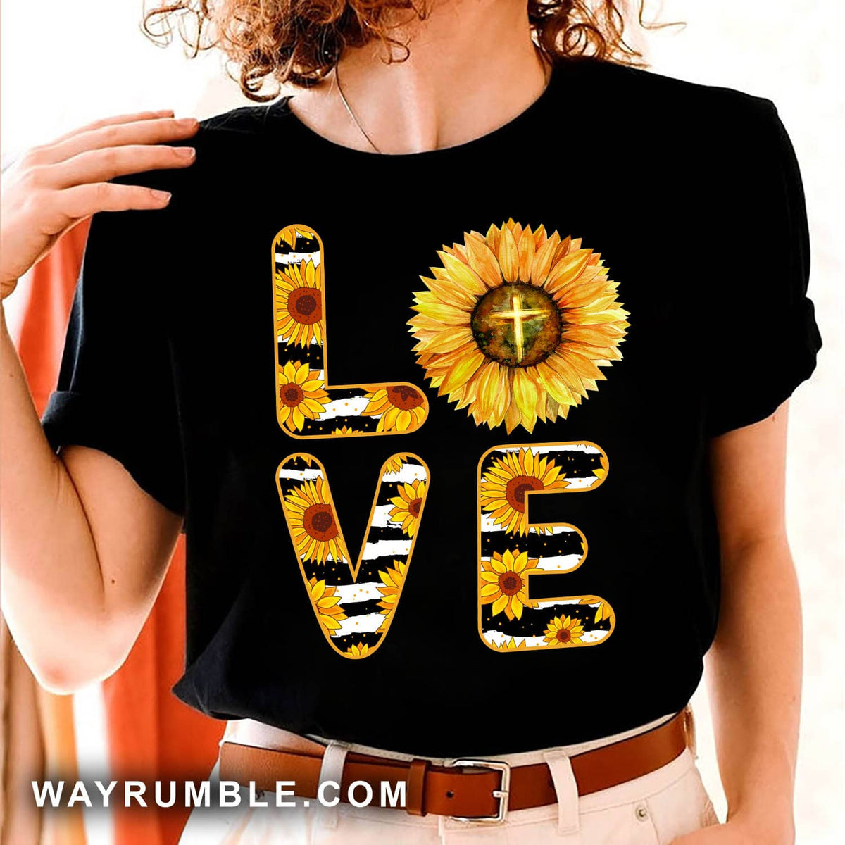 Jesus - Love and Sunflower - Black Apparel