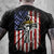 Us flag, Jesus painting, Crown of thorn, God blesses us - Jesus Back-printed Black Apparel
