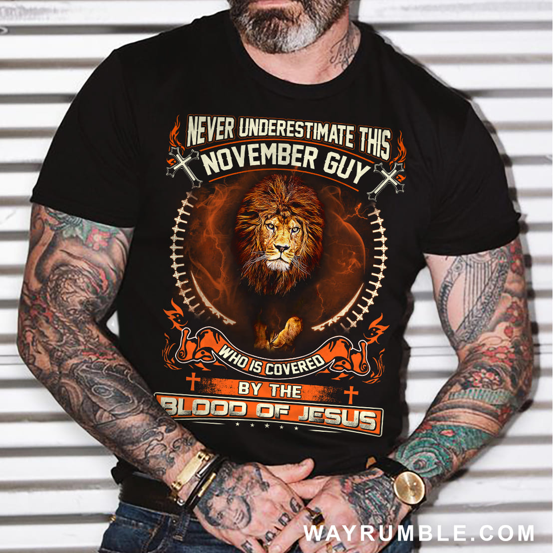 Lion of Judah, Never underestimate this November Guy who is covered by the blood of Jesus - Jesus Black Apparel