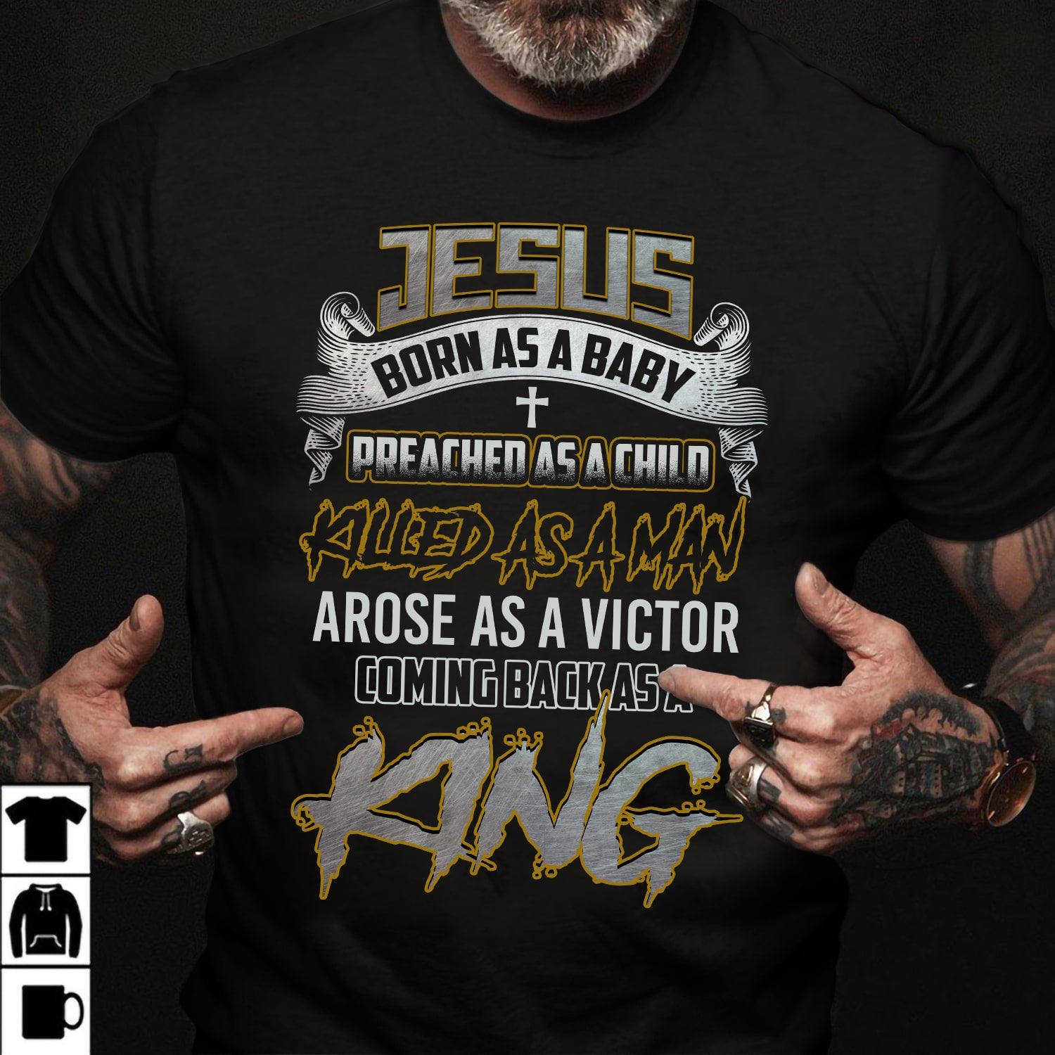 Jesus comes back as a king 2 - Jesus Black Apparel