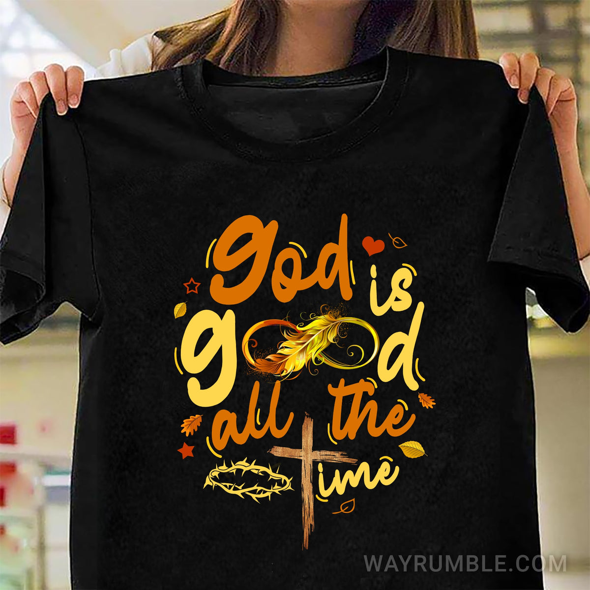Autumn Leaves, God is good all the time - Jesus Black Apparel