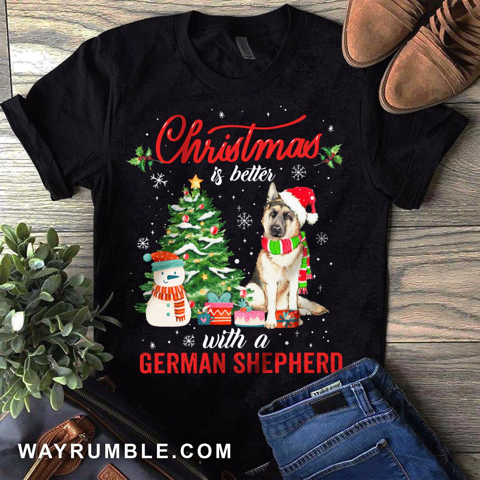 Christmas tree, Christmas is better with a German Shepherd - Jesus Black Apparel
