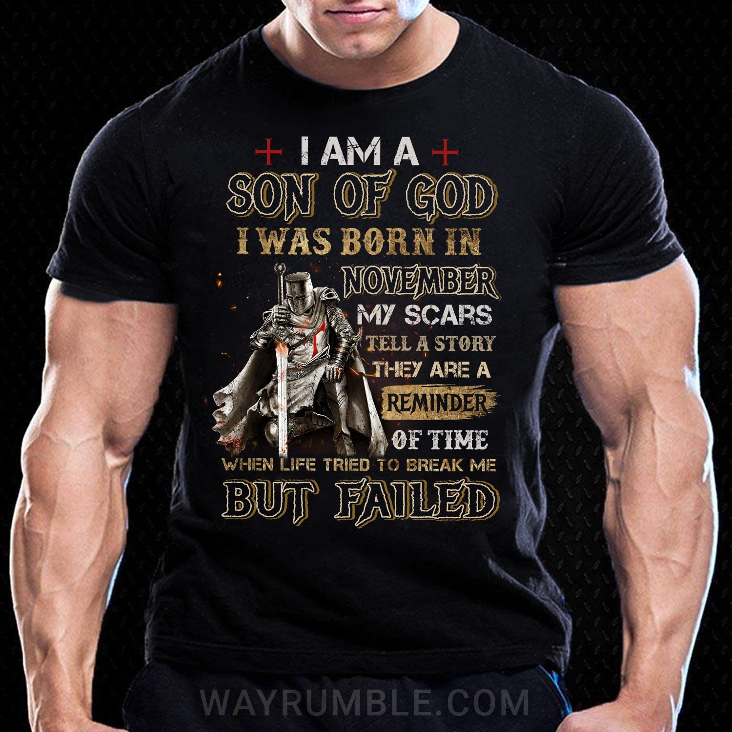 Born in November, I am the son of God - Jesus, Warrior Black Apparel