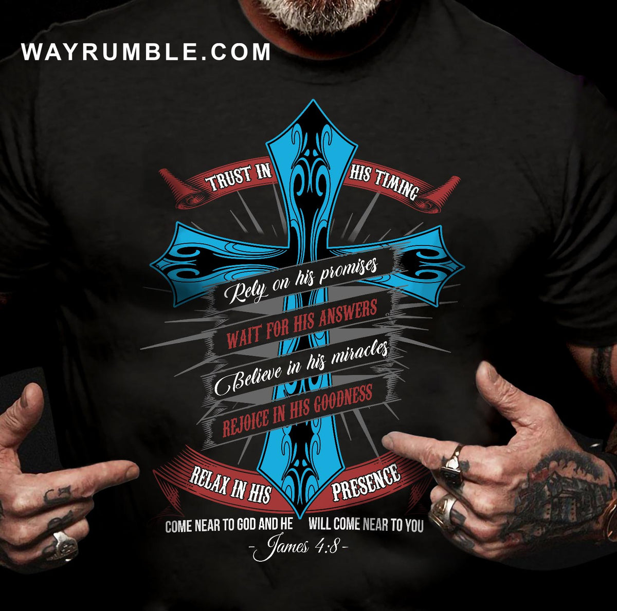 The cross, Believe in God's miracles, Come near to God and he will come near to you - Jesus Black Apparel