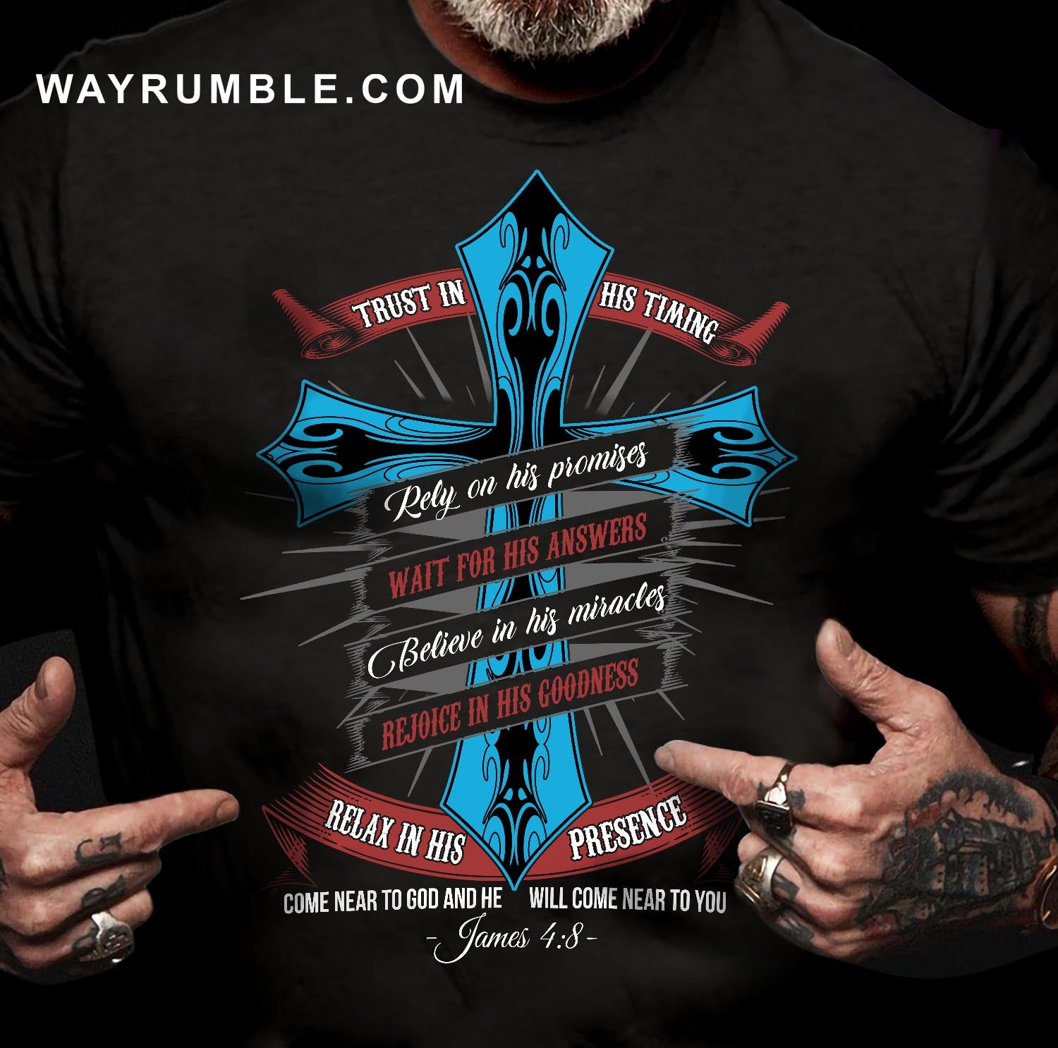 The cross, Believe in God's miracles, Come near to God and he will come near to you - Jesus Black Apparel