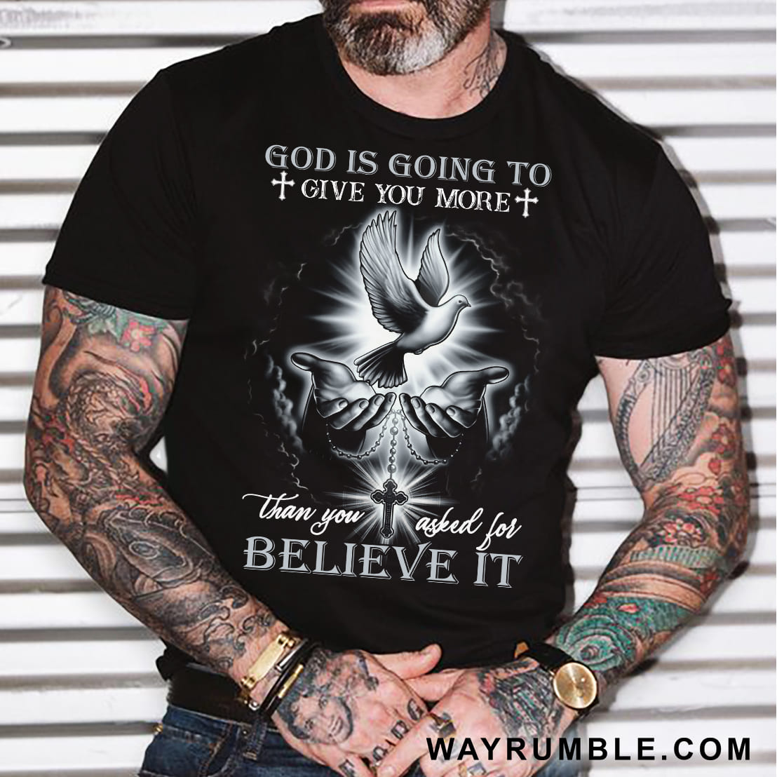 Dove and Jesus hand, God is going to give you more than you asked for - Jesus Black Apparel