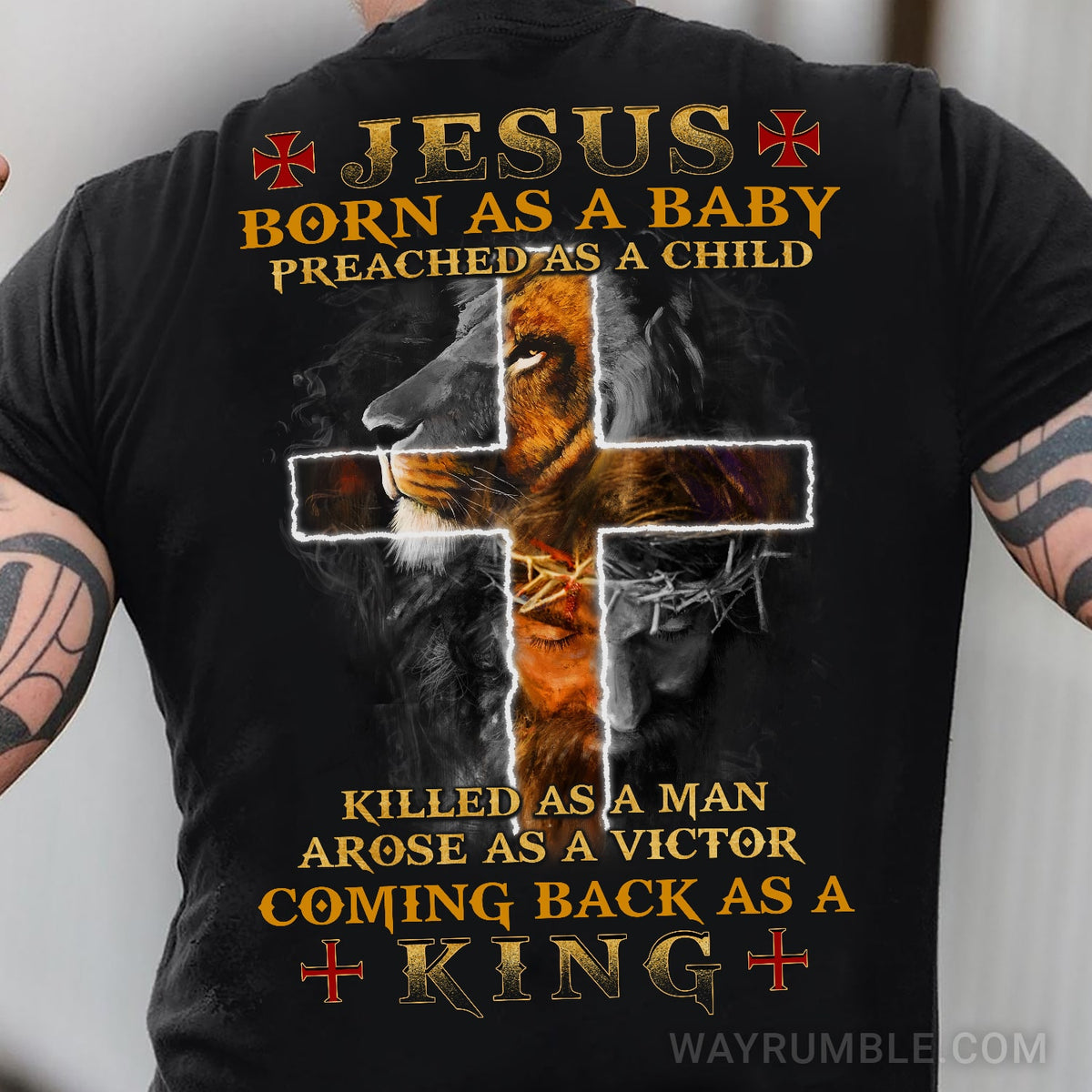 Jesus - Coming back as a king - Back-printed Black Apparel