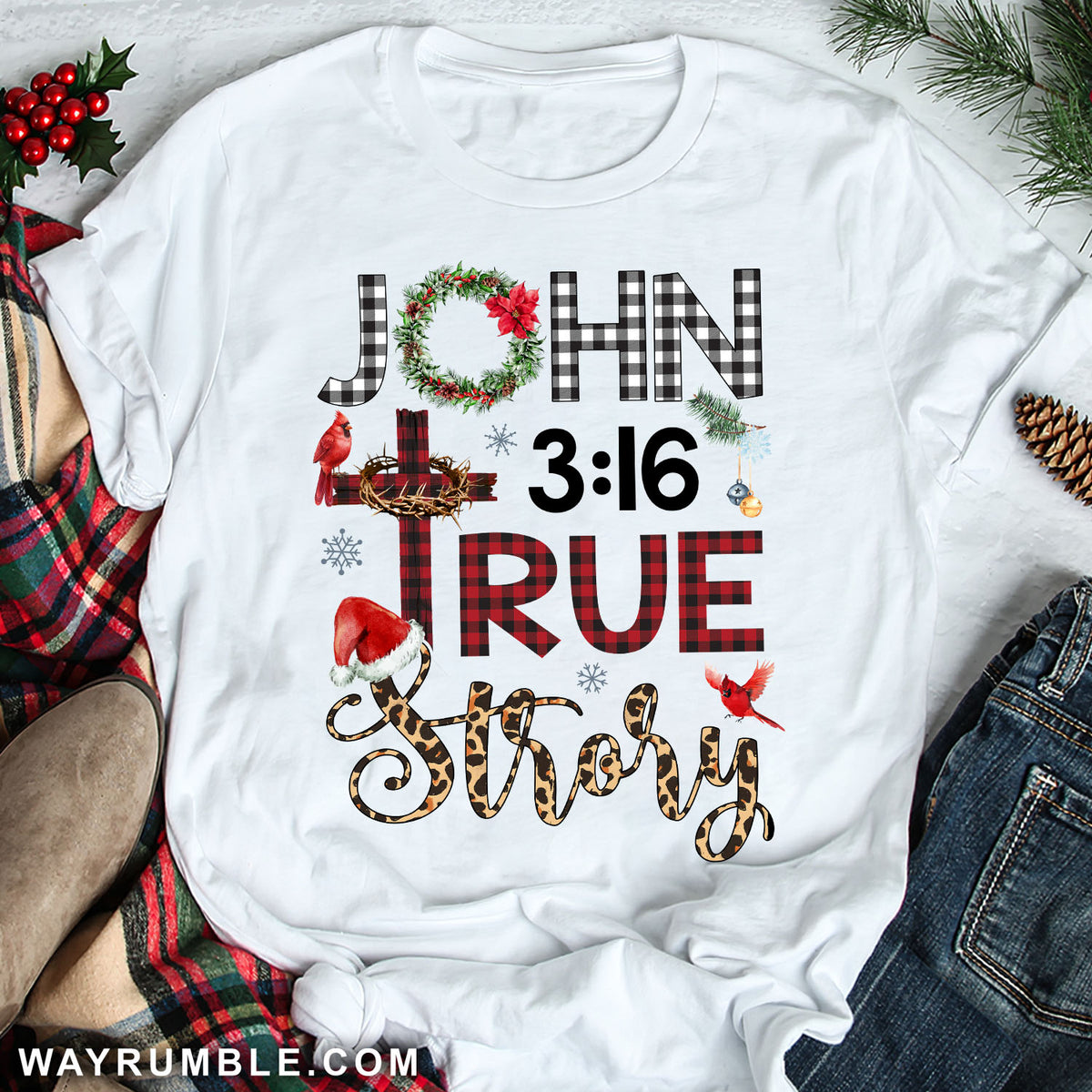 John 316, True story - Jesus, Cardinal, Christmas White Apparel