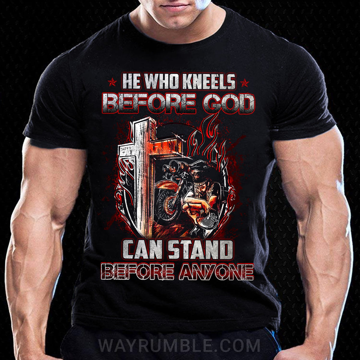Jesus - He who kneels before God - Black Apparel