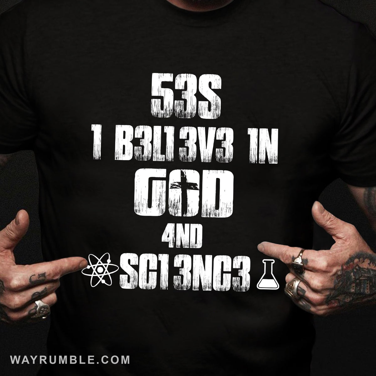 I believe in God and Science - Jesus Black Apparel