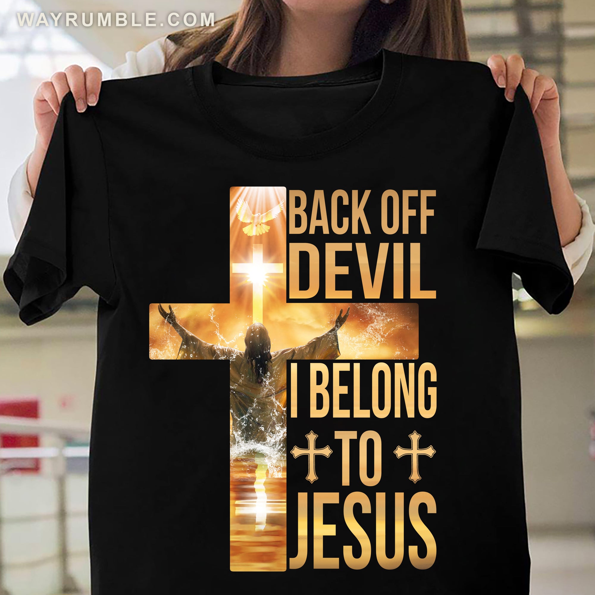 Jesus rises from under the ocean, Cross light, Back off Devil, I belong to Jesus - Jesus Black Apparel