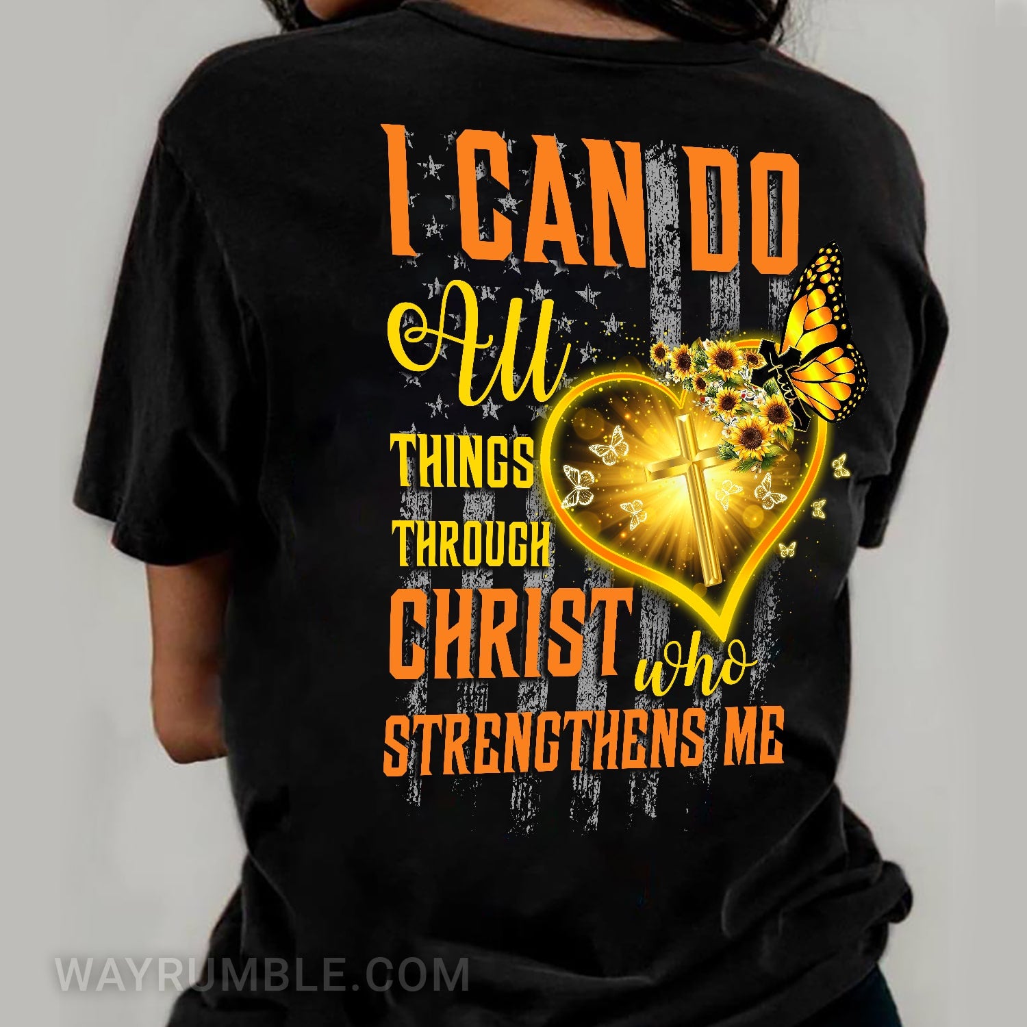 I can do all things through Christ who strengthens me - Jesus Back-printed Black Apparel
