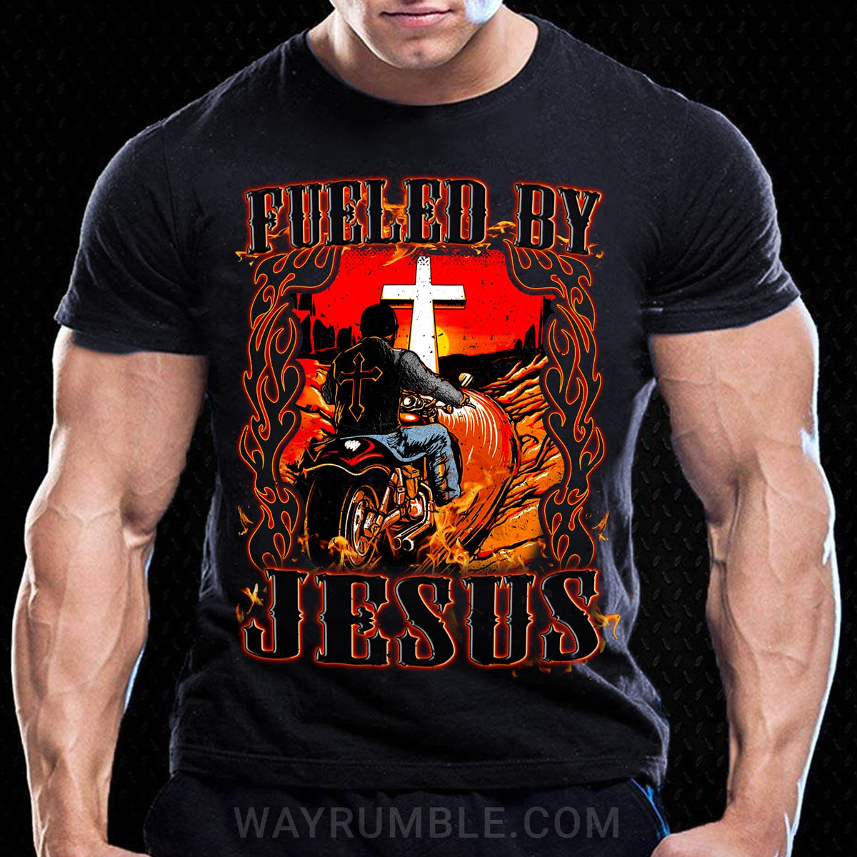 Jesus - Motorbike - Fueled by God - Black Apparel