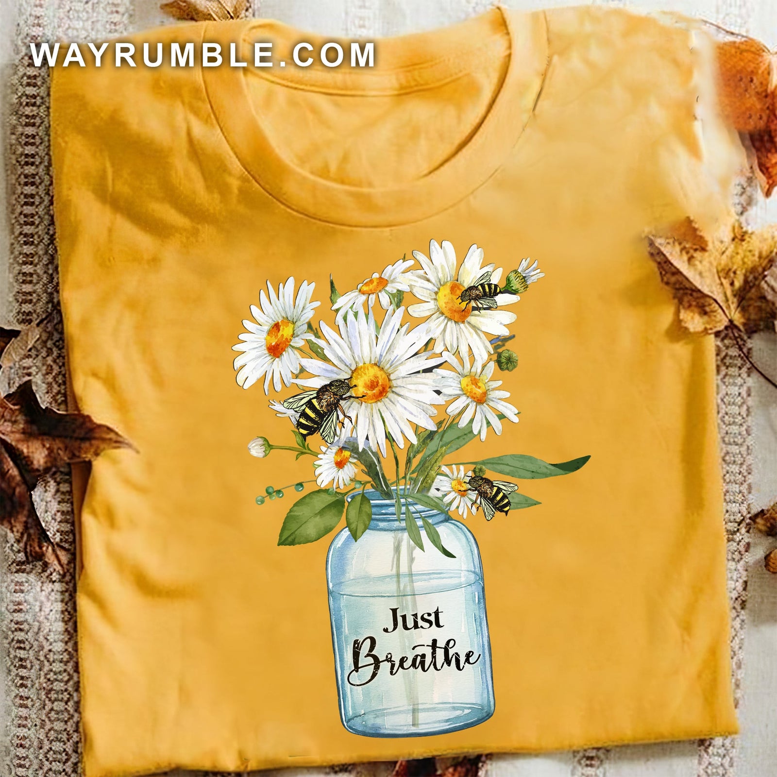 Jesus - Bees and daisy flower - Just breath - Yellow Apparel