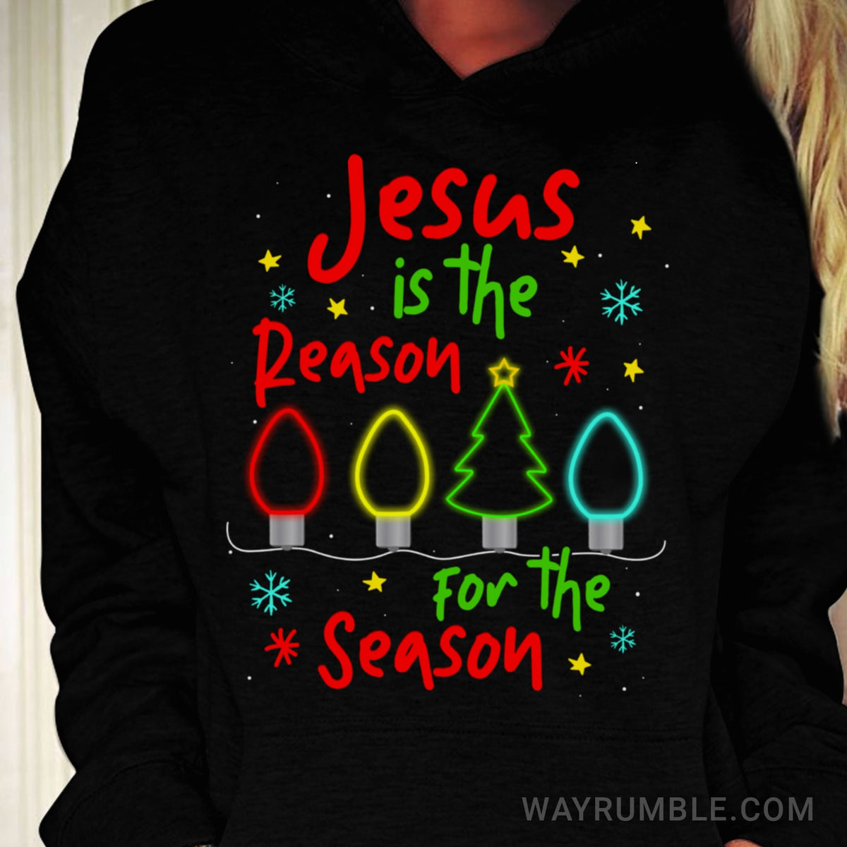 Christmas decoration lights, Jesus is the reason for the season 2 - Christmas, Jesus Black Apparel