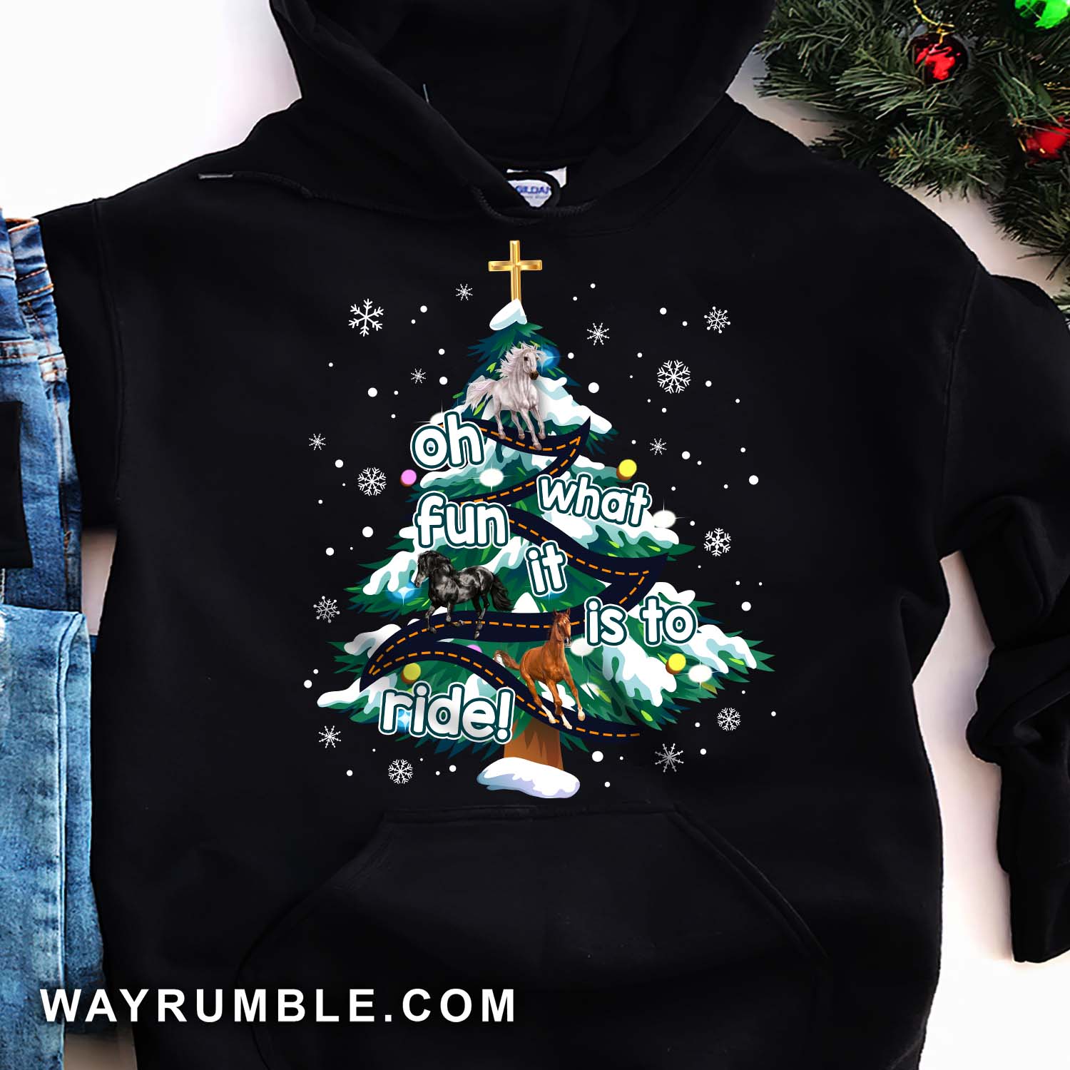 Jesus - Christmas - What fun it is to ride - Black Apparel
