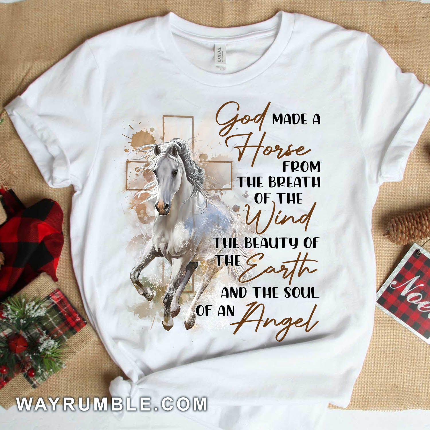 Running horse, White horse, God made a horse from the breath of the wind - Jesus White Apparel