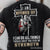 November Guy, Knight of God, US Flag, I can do all things through Christ who gives me strength - Jesus Back-printed Black Apparel
