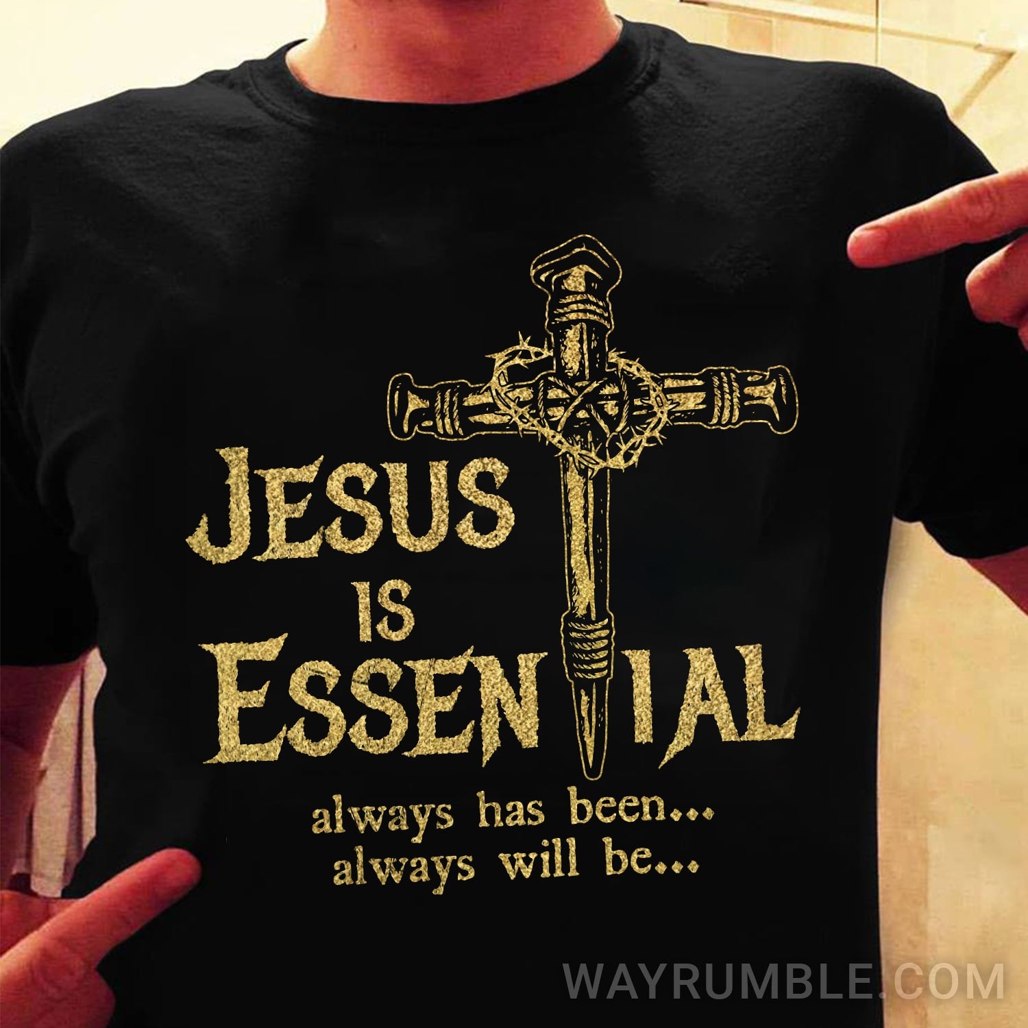 The cross, Jesus is essential - Jesus Black Apparel