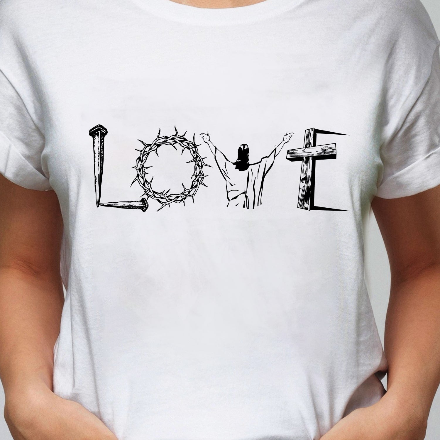 Amazing cross, crown of thorns, Love - Jesus Apparel