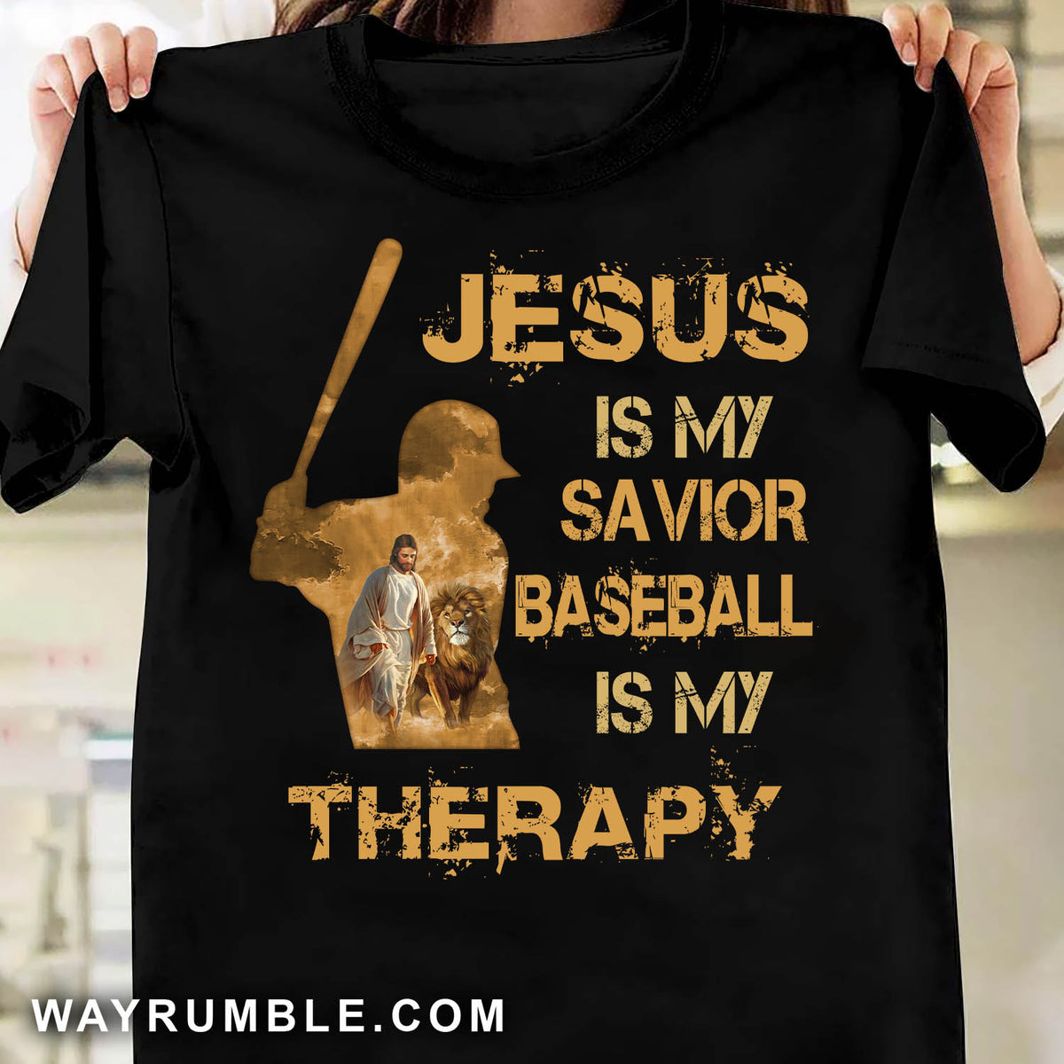 Baseball painting, Jesus walking, Lion king - Jesus Black Apparel