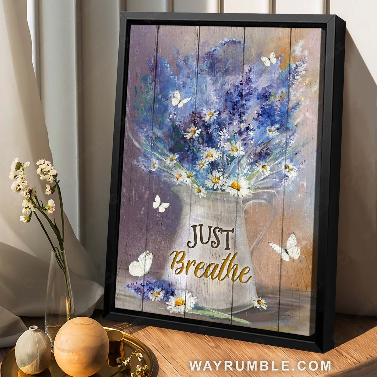 Flower vase, Daisy drawing, White butterfly, Just breathe - Jesus Portrait Canvas Prints, Home Decor Wall Art