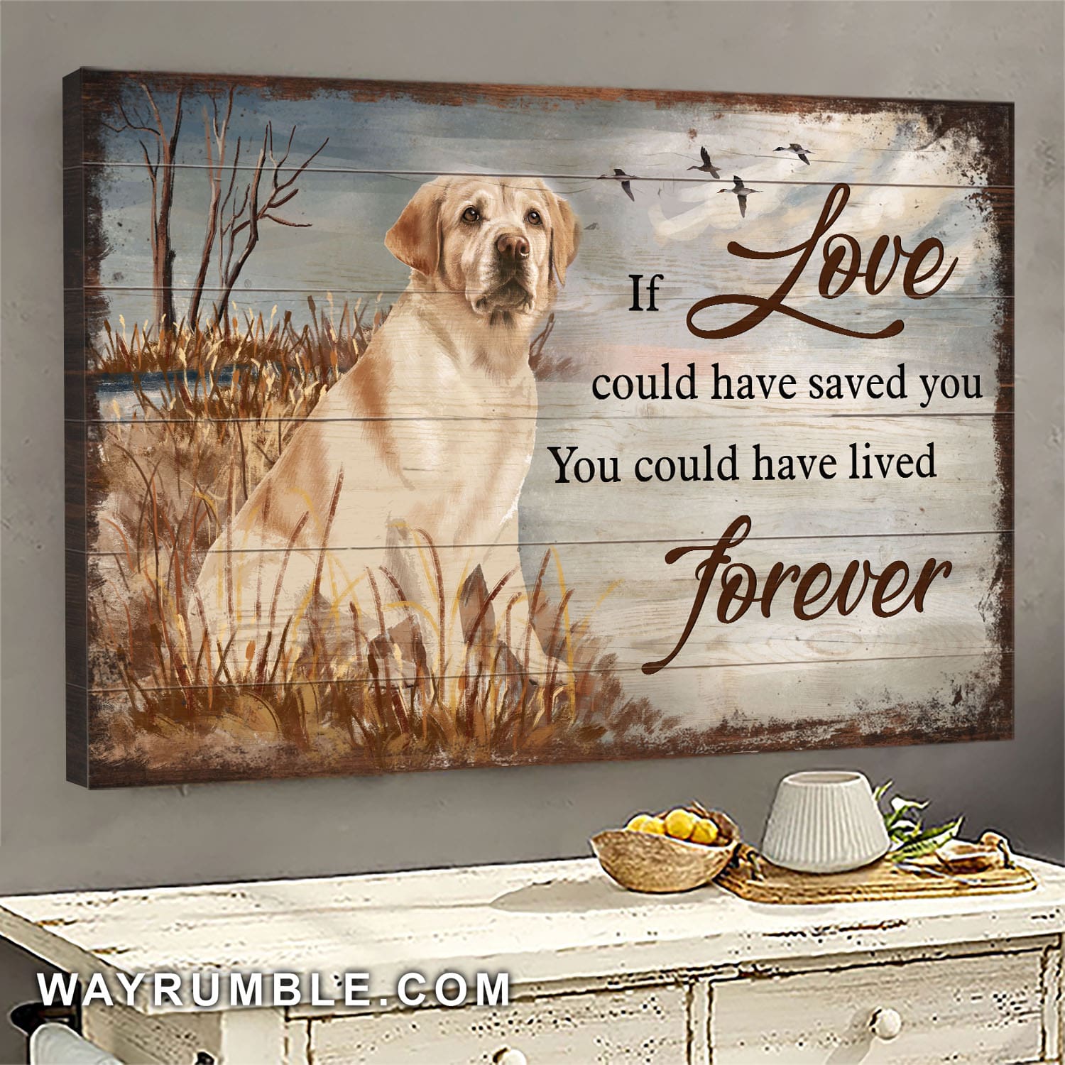 Labrador, Reeds, By the riverside, If love could have saved you - Dog Landscape Canvas Prints, Wall Art